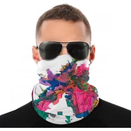 Doodle Drawing Scarves Half Face Mask Unisex Halloween Tube Scarf Neck Bandana Windproof Headband Outdoor Hiking
