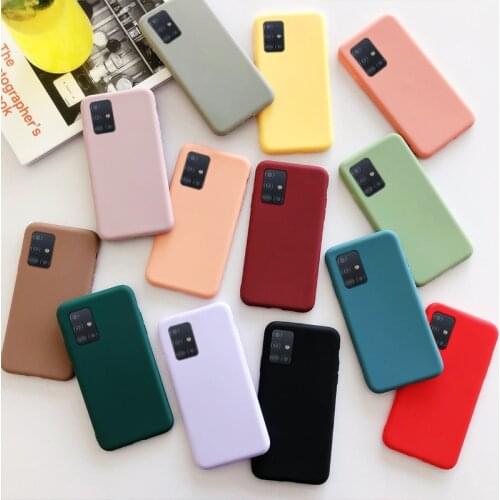 Candy Color Silicone Phone Case For Samsung Galaxy A12 A42 A02S A71 A51 A11 A01 M51 M31S Matte Soft Tpu Back Cover Fundas Coque