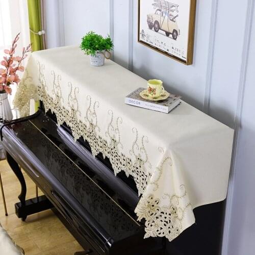 Modern Embroidered Piano Cover Stool Cover European Style Dust Cover Piano Half Cover Household Cloth Piano Towel Decoration