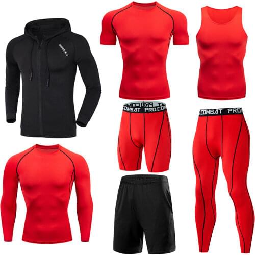 Gym Sport Suit Mens Running Sets Fitness Sportswear Quick Dry Basketball Tights Running Compression Underwear Tracksuit Clothes