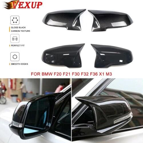 Carbon Fiber Style Rear Mirror Cover Caps For BMW F20 F21 F30 F32 F36 X1 M3