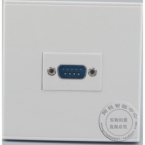 Welded Type 9 Pin VGA Projector Socket Panel Faceplate Outlet Connector Adapter 86*86mm