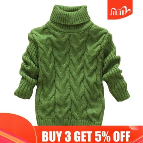 Girls Sweater 2020 Baby Girl Winter Clothes Solid Color Turtleneck Sweater For Boys And Girls Twist Knit Top Christmas Sweater