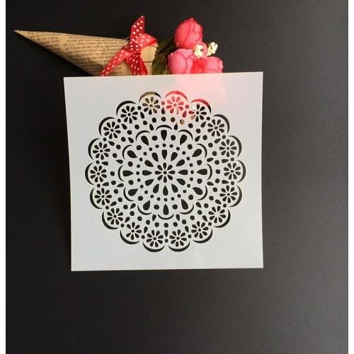 1Pcs 13*13cm Scapbook Stencil Cake Decorating Tool scrapbooking DIY Decorating Stencil Fondant Pattern Printing Spray Template