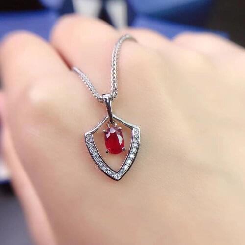 High Quality Natural And Real Ruby Necklace Pendant S925 Sterling Silver