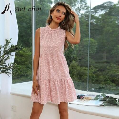 2021 Summer Mini Beach Vest Dress Floral Elagant Women Off Shoulder Sundress Sleeveless Ruffle Vestido Boho A-Line Party Dresses