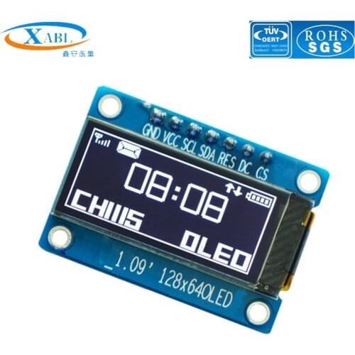 XABL 1.09 Inch OLED display 128X64 LCD Screen Display Oled Module Ch1115 Compatible SSD1306 With Adapter Plate
