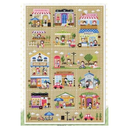 1-12 DIY Craft Stich Cross Stitch Package Cotton Fabric Needlework Embroidery Crafts Counted Cross-Stitching Kit