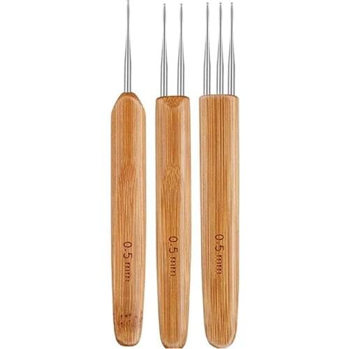 1 Set Eco-friendly Crochet Hook Practical Stainless Steel Ergonomic Anti-slid Handle Knitting Needle for Home