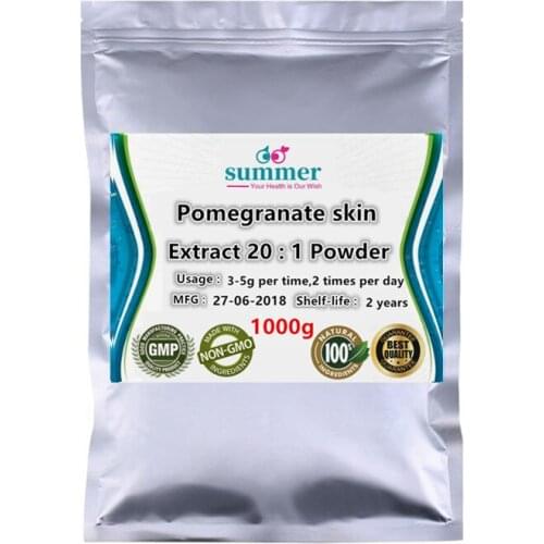 1000g Pomegranate skin extract 20:1 powder,Punica granatum,pomegranate bark powder for anthelmintic effect,diarrhoea