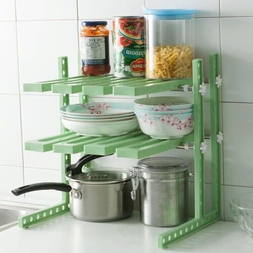 2-Tier Multifunctional Shelf Rack Kitchen Shelf Spice Organizer Kitchen Storage Rack Bathroom Organizer Shelf Book Shoes Shelve