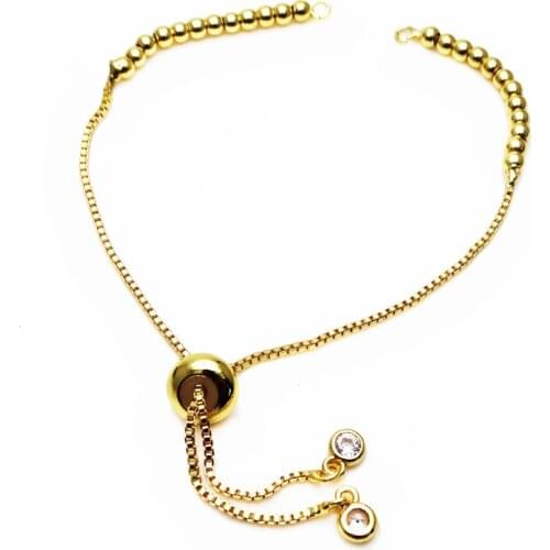 3mm multi-beaded bracelet Push and pull adjustable length size bracelet Semi-finished bracelets DIY hand accessories