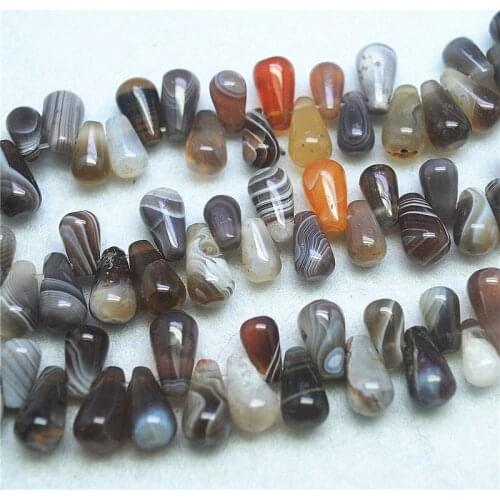 30PCS Nature Boswanna Stone Beads Loose Jewelry Finding And Accessories Teardrop Shape 7x13MM Womens Bracelets Making Findings