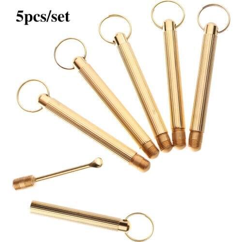 5PCS NEW Folding Type Golden Earwax Cleaner Portable Ear Wax Removal Tools Ear Spoon Clean Cleaning Tool with Key Chain