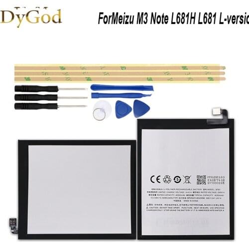 DyGod 4000mAh BT61 Battery For Meizu M3 Note L681H L681 L-version High Quality mobile phone Battery For Meizu M3 Note +Tools