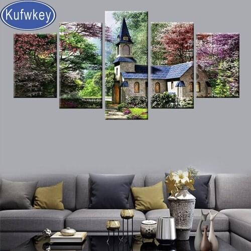 Diamond embroidery Country villa, cottage 5 d diamond painting full drill crystal 3d puzzle mosaic diamond cross stitch 5 piece