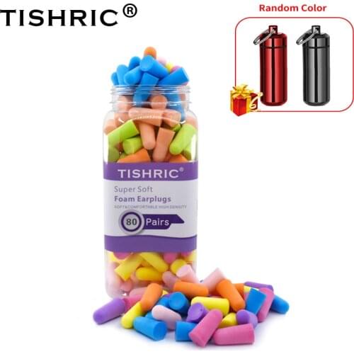 TISHRIC 80 pairs Earplugs Noise Cancelling 35.5db Ear Plugs Anti-noise Sound Insulation Ear Protection Earplugs For Sleeping