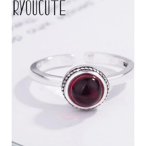 Bohemian New Silver Color Big Crystal Rings for Women Gift Adjustable Size Antique Ring Wedding Jewelry Wholesale