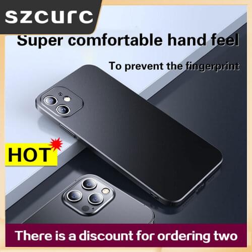 For iPhone12 Case.NEW Frosted Case iPhone12 Pro Max Ultra-thin Anti-fall Cover Protection Lens All-inclusive Mini Black Simple