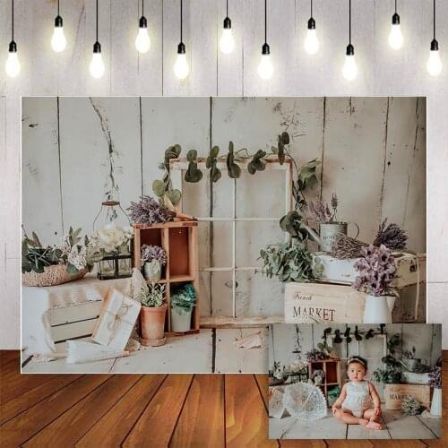 Mehofond Photography Background Spring Green Leaf Lavender Retro Wooden Wall Birthday Party Baby Shower Backdrop Photo Studio