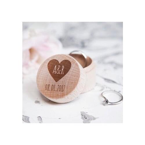Personalised Heart And Initial Wedding Ring Box Custom Wedding Ring Box Engagement Party Wooden Ring Bearer Storage Box