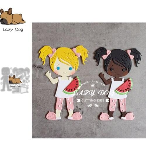 Summer Girl Watermelon Metal Cutting Dies Scrapbooking Stencil DIY Mold Craft Embossing Die Cuts Card Making New Dies For 2021