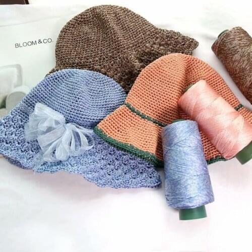 Mercerized Linen Thread Composite Flat Belt Line Hand Made DIY Knitted Cotton and Hemp Thread for Sunscreen Hat