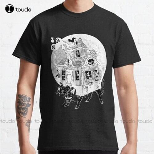 New Cathouse Halloween Haunted House Black Cat Spooky Classic T-Shirt Funny T Shirts Cotton Tee Shirts S-5Xl