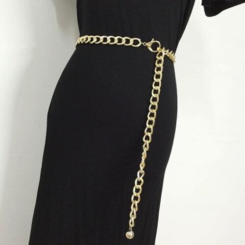 Hot New Fashion Metal Waist Chain belts for women girls gold thick causal punk cool hip hop long Metal waistband