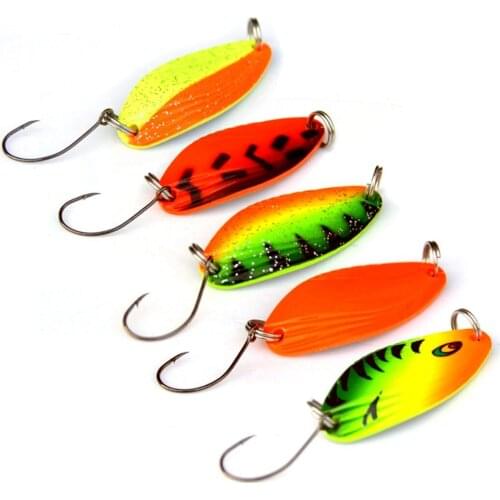 New Arrival 1Pcs 4.5g Hand Spinner Spoon Fishing Lures Wobbler Sequins Hard Bait Hook Tackle For Fishing Accessories Colorful
