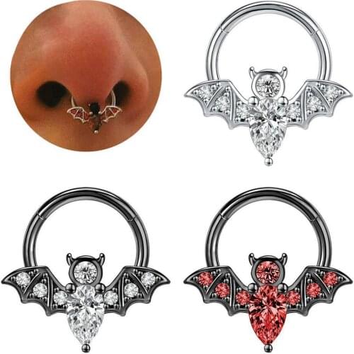 New Design Steel Nose Ring Rhinestone Hoop Piercing Septum Nose Studs For Women Men Nostrils Piercing Nose Decorations
