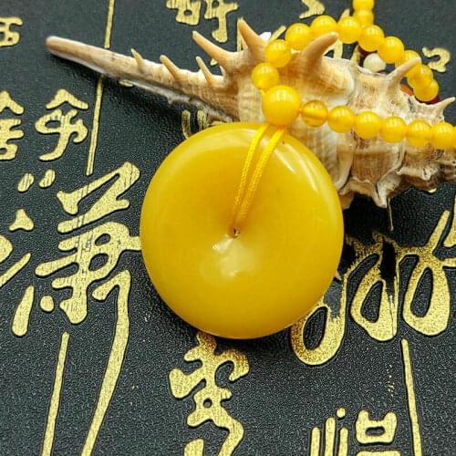 Natural Yellow Mens Jade Pendants Hand Carved Jadeite Pendant Fine Necklace for Women Men Fashion Jewelry Chain Accessories