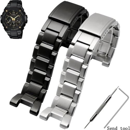 Mens Premium Waterproof Solid Stainless Steel Strap 26MM for Casio GST-B100 S130 W300GL 400G W330 GST-W120L s120 W130L S100
