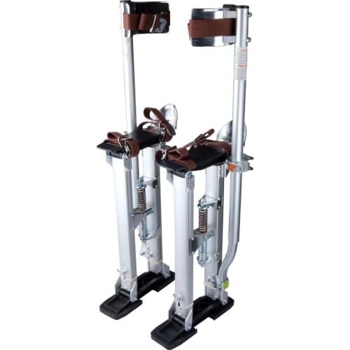 Silver Professional Grade Adjustable Drywall Stilts Taping Paint Stilt Aluminum 24"- 40"