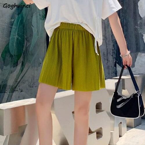 Shorts Women High Elastic Waist Leisure Breathable Baggy Fashion Solid All-match Female Trousers Prevalent Summer Korean Style
