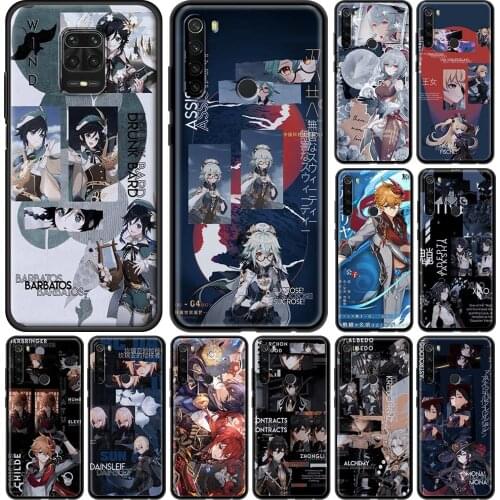 Genshin Impact Game Silicone Phone Case For Xiaomi Redmi Note 9T 9S 9 8T 8 Pro K40 8A 7 7A 9A 9C 6 6A Soft Cover Coque Fundas