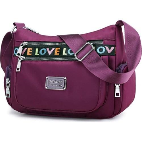 Wear Resistant Nylon Single Shoulder Bag Embroidered Oxford Fabric Messenger Bag New Wide Shoulder Belt Large Womens Cloth Bag