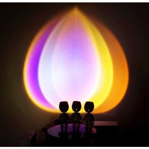 Robot Atmosphere Led Night Light Rainbow Sunset Projection Light USB Operate Table Lamp Home Coffe Shop Background Wall Lamp New