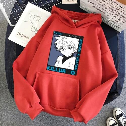 Anime HunterX Hunter Hoodies Velvet Thick Warm Pullover Womens Casual Hooded Students Streetwear Tops Loose sweatshirt Hoodies