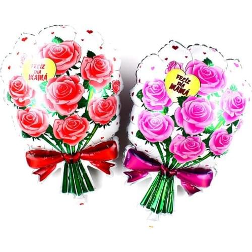 Wedding decoration rose bouquet shape balloon wedding room wedding Valentines day decoration aluminum foil balloon