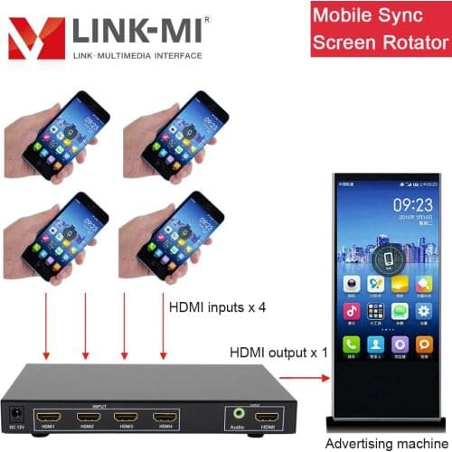 LINK-MI R41 Smart Phone Cast Screen Rotation Controller for mobile 90/180/270 Degree Rotation Mirror Cut for Vertical Display