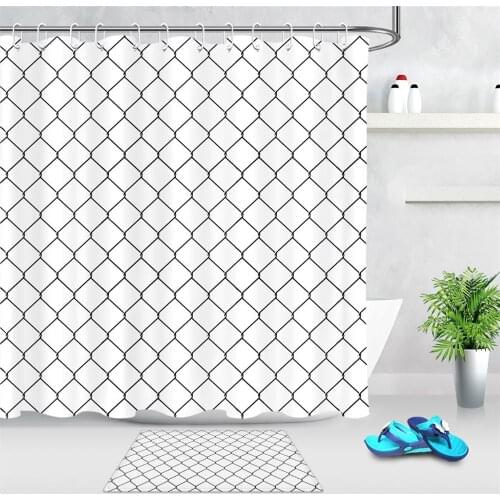 Geometric Patterned Bath Curtain Waterproof High Quality Custom Modern Home Decor Polyester Fabric Shower Curtain for Bathroom