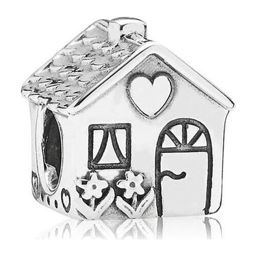 Authentic 925 Sterling Silver Bead Sweet Home Charm Fit Fashion Women Pandora Bracelet Bangle Gift DIY Jewelry