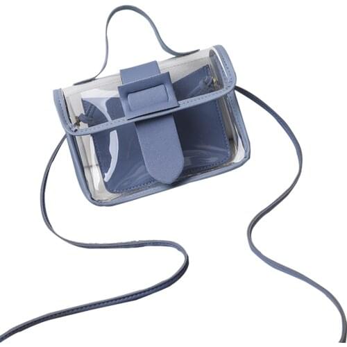 Ladies Transparent Light Weighted Jelly Small Bag Women Korean Solid Color Personalized Big Buckle Portable Crossbody Bag