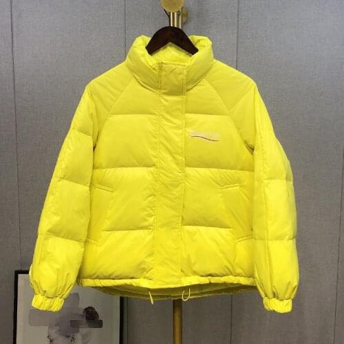 Winter Stand-up Collar Down Jacket Female 2021 Fashion Loose Short Candy Color Ladies White Duck Down Coat Warm Outerwear Parka