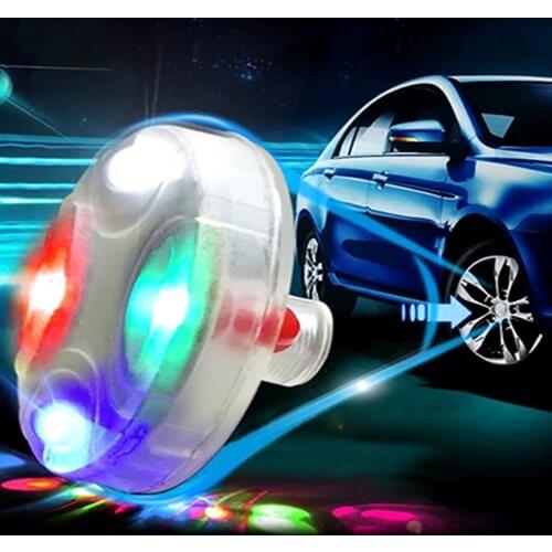 1pcs Stunning Waterproof Solar Car Tuning Aas Nozzle Cap Lamp Rim Light Wind Fire Wheels Led Flash Lamp Tyre Light #30