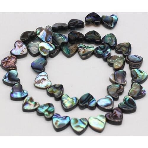 2Pcs Natural Abalone Shell Beads Heart Shape Shiny Abalone Shell Necklace Accessories Charm for Jewelry Making Bracelet Earrings