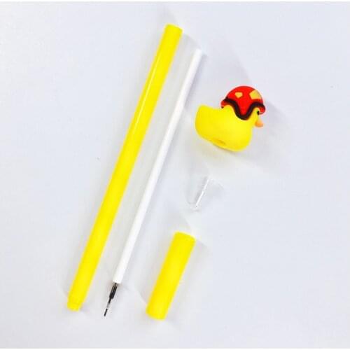 20 Pcs Cute Duck Gel Pens Cartoon Student Creative Animal Shape Black Ink Pen Wholesale Student Office Stationery Gift Wholesale