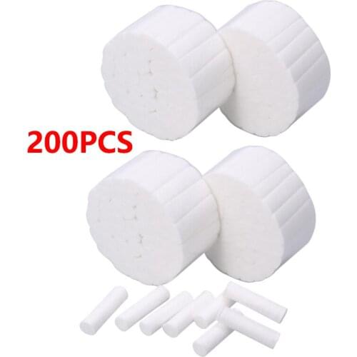 200pcs/Disposable Dental Medical Surgical Cotton Rolls Tooth Gem High-purity Cotton Roll Dentist Supplies Teeth Whitening