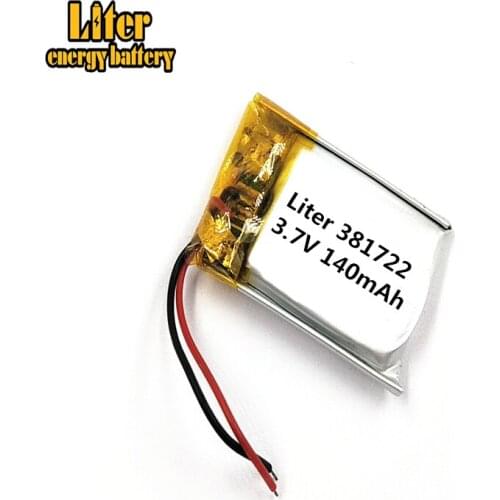 3.7V,140mAH,381722 PLIB; polymer lithium ion / Li-ion battery for GPS,mp3,mp4,mp5,dvd